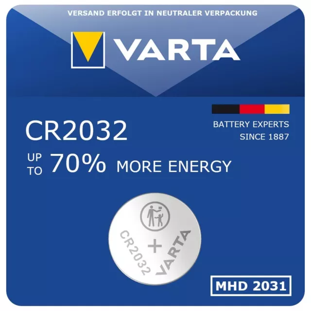 Varta CR2032 Lithium Knopfzellen  1x - 50x Stück