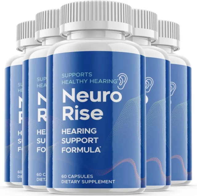 5 Pack - Neuro Rise - Ear Health Supplement Support, Tinnitus Relief - 300 Pills