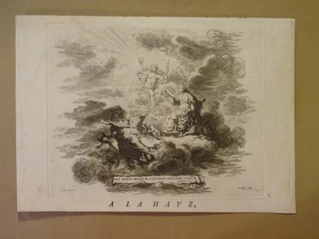 Cochin 1715-1790 Gravure Xviii° Allegorie Verite Raison Femme Mythologie Baroque