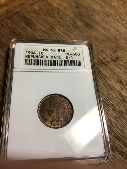 1906 Indian Head Cent - ANACS MS62BN - RPD S-1 - 7-day auction - Nice *Look!*