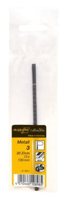 Augusta fogliame - Lame di ricambio per sega 12 pezzi, 130 mm per metallo No. 3