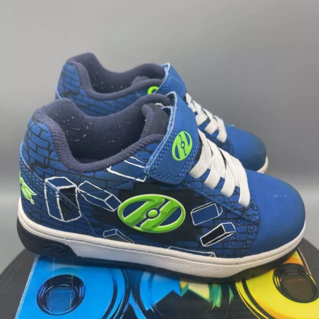 Heelys Dual Up X2 Sneaker Athletic Boys 13 Blue Geometric Wheels Low Top Lace 2