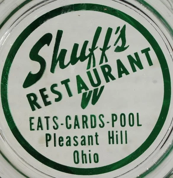 1960S PLEASANT HILL Ohio Shuff's Pizza Restaurant glass ashtray