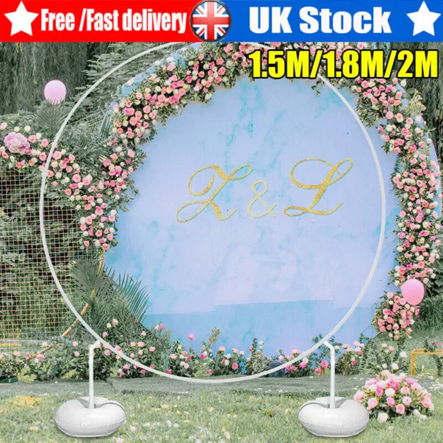 1.5-1.8M Round Hoop Balloon Arch Backdrop Flower Gold Display Stand Frame Weddin