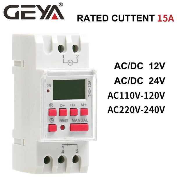 24V DC/AC Digital Timer Switch – Programmable LCD Heavy-Duty Time Relay For Electrical Control