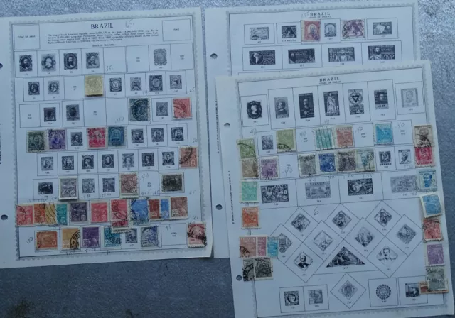 Brazil Stamp Collection (early 1900's to 1970) from estate sale; 120 stamps