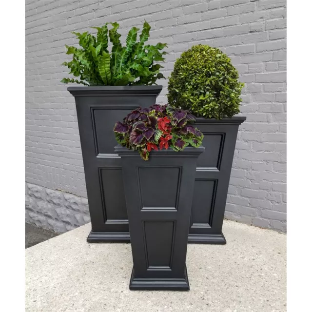 Mayne Fairfield 28" Tall Traditional Plastic Planter in Graphite Gray