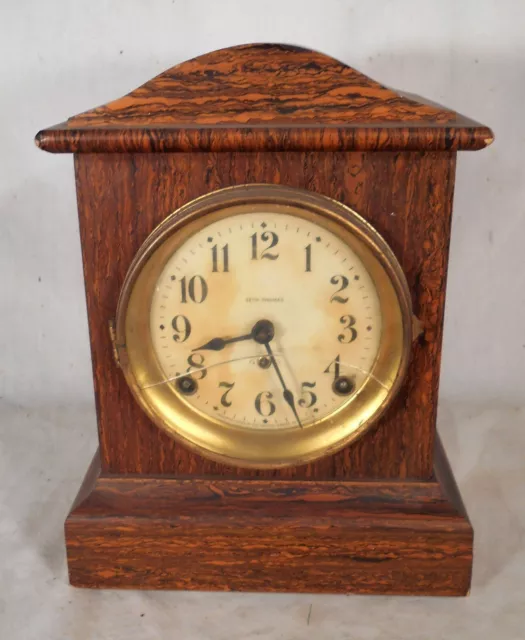 Antique Victorian Seth Thomas Rosewood Mantle Clock