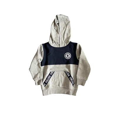 Chelsea Football Kid's Hoodie (Size 4-5y) Source Lab Grey Pullover Hoodie - New