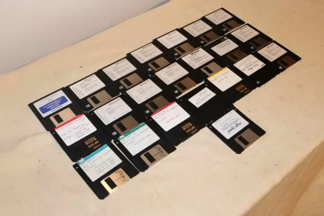 lot de 22 disquettes informatique 3,5" en l'état non testé ordinateur PC vintage