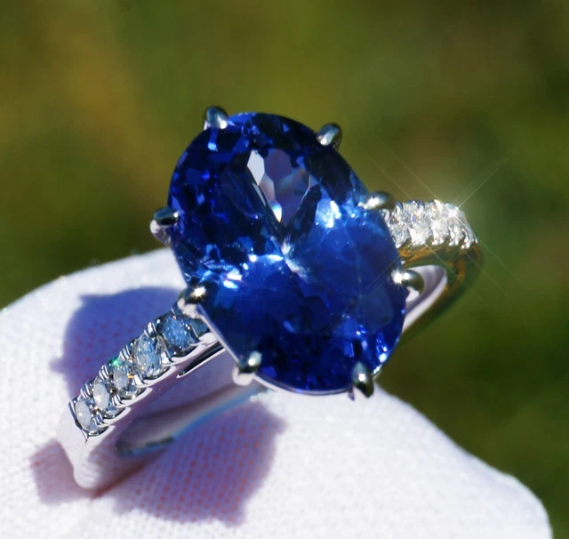 Tanzanite Diamond Ring Gold White 14k Natural GIA Certif 5.47CTW RETAIL $21200 Tanzanite Diamond Ring Gold White 14k Natural GIA Certif 5.47CTW RETAIL $21200