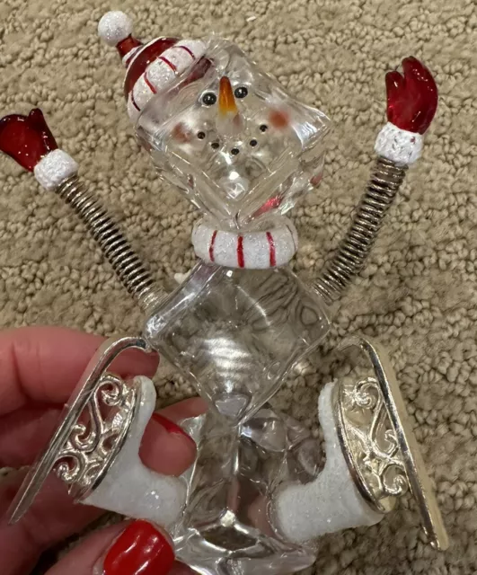 acrylic ice cube Seasons of Cannon Falls ornament - snowman on skis -  lighted?, #1695452000