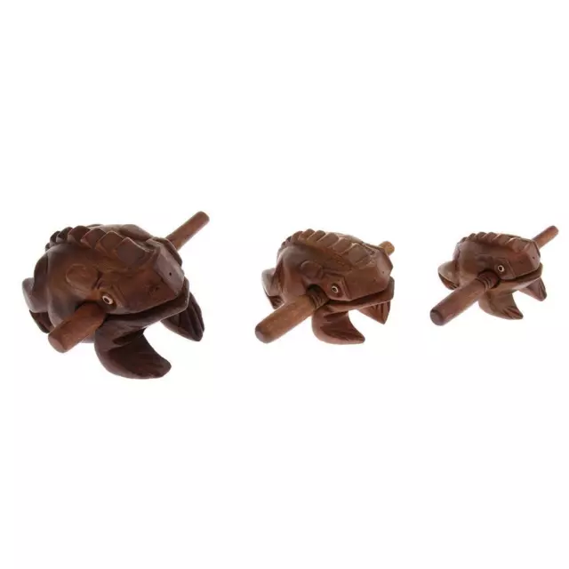 Carved Natural Wooden Frog Croaking Sound Craft Instrument