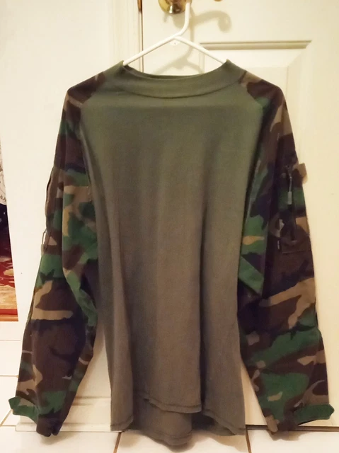 Tru Spec Mens Woodland Camo Combat Shirt Cordura Base Layer Tactical Size XL