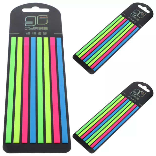 Transparent Sticky Notes Fluorescence Highlight Strips - 3 Box Supplies-NP