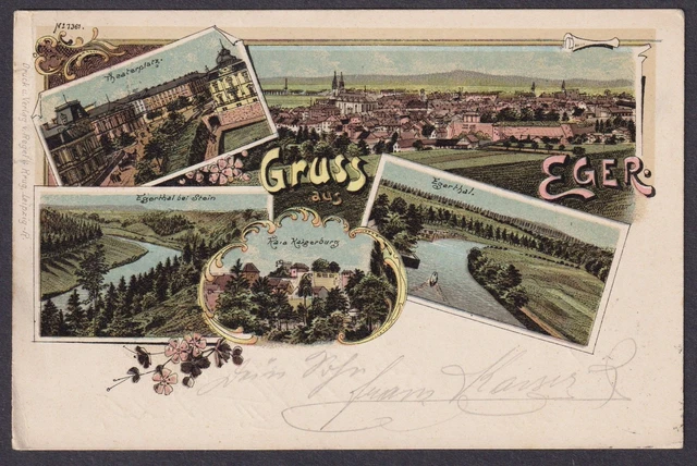 Gruss Aus Eger Cheb Egerthal Bei Pietra Ak Litho Boemia Bohemia Cesko Czech