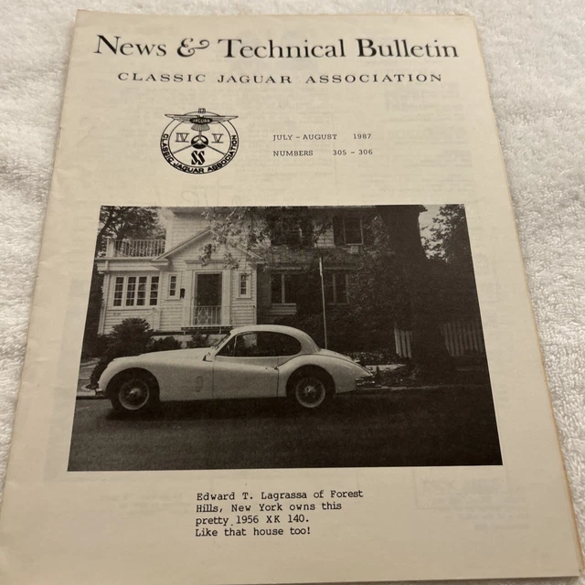CLASSIC JAGUAR ASSOCIATION - NEWS & TECHNICAL BULLETIN 12 PAGES July-Aug 1987