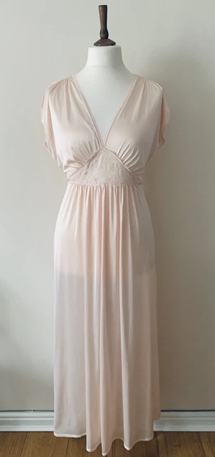Abito da notte vintage St Michael cravatta da notte leggera rosa pesca bias taglio anni '80
