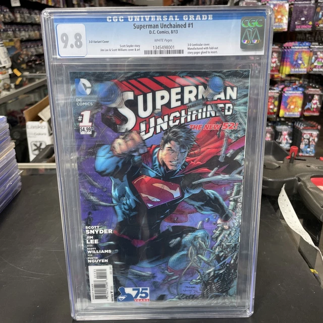 Superman Unchained #1 Cgc 9.8  Edition 3-D Variant Cover Jim Lee