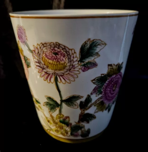 Plant Pot - ORIENTAL - HAND PAINTED FLORAL DESIGNED  CERAMIC 6 Inch