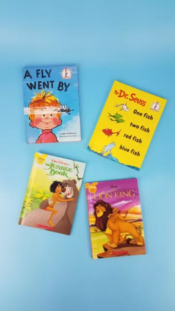 Scholastic Dr Seuss Disneys Jungle Book Lion King Vtg Hardcover Book Lot Of 4