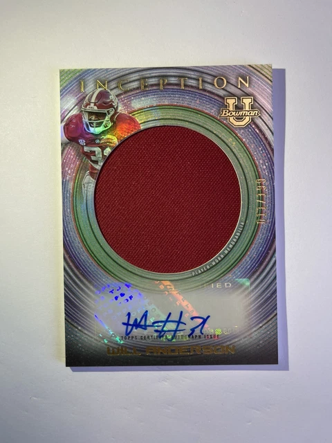 Will Anderson 2022-23 Bowman University Inception SP RPA Rookie Patch Auto /199