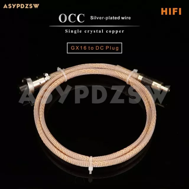 1.2M OCC Single Crystal Copper Silver-plated Wire GX16 To DC Power Supply Cable