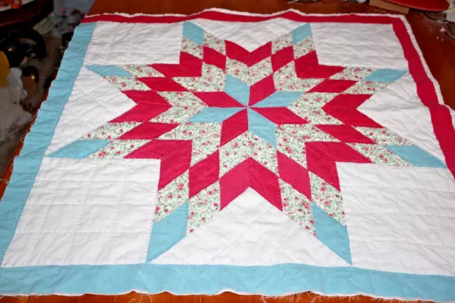Vintage 8 Point Star Lone Star Broken Star Handmade Cutter Quilt Block Piece Vintage 8 Point Star Lone Star Broken Star Handmade Cutter Quilt Block Piece