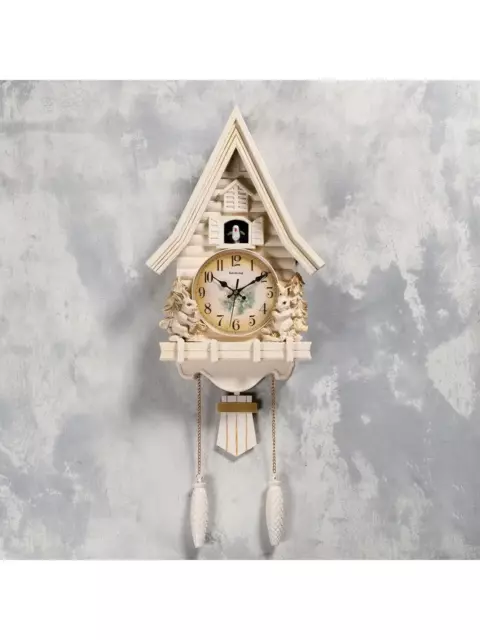 Reloj de cuco beige ardilla casa nuevo en caja de cuarzo