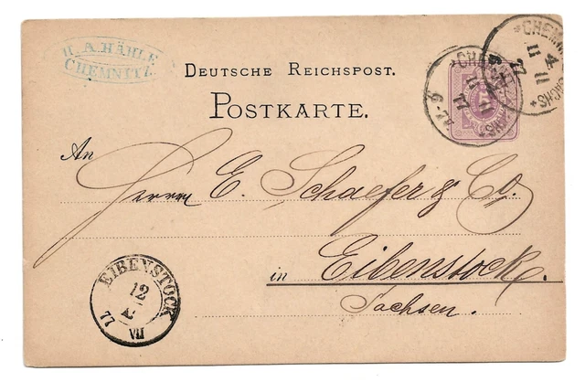 GA Chemnitz 11.11.77 nach Eibenstock Ankunftsstempel
