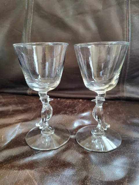 Vintage Set of 2  Old Crow Bourbon Glasses by Libbey Glass 1960s, Top Hat