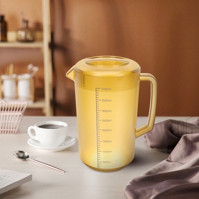HOMQUEN Brocca In Plastica caraffa per l'acqua 1 Confezione/Grigio brocca per tè freddo Brocca Per Acqua Con Manico Per Tè brocca per barattoli Brocca Per Acqua Da 60 Once/1,8 l con Coperchio 