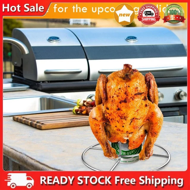 BEER CAN TURKEY Rack Stainless Steel Chicken Stand Vertical for Smoker
