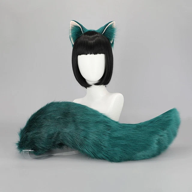 Long Cat Costume Animal Cosplay Plush Ears Tail Props Gifts Party Christmas