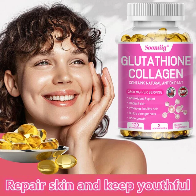 GLUTATHIONE COLLAGEN CAPSULES Brighten Skin Tone. Whiten And Smooth