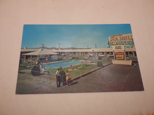 77306-B Sea Shell Motel AAA Lordsburg New Mexico Swimming Pool unPosted Postcard