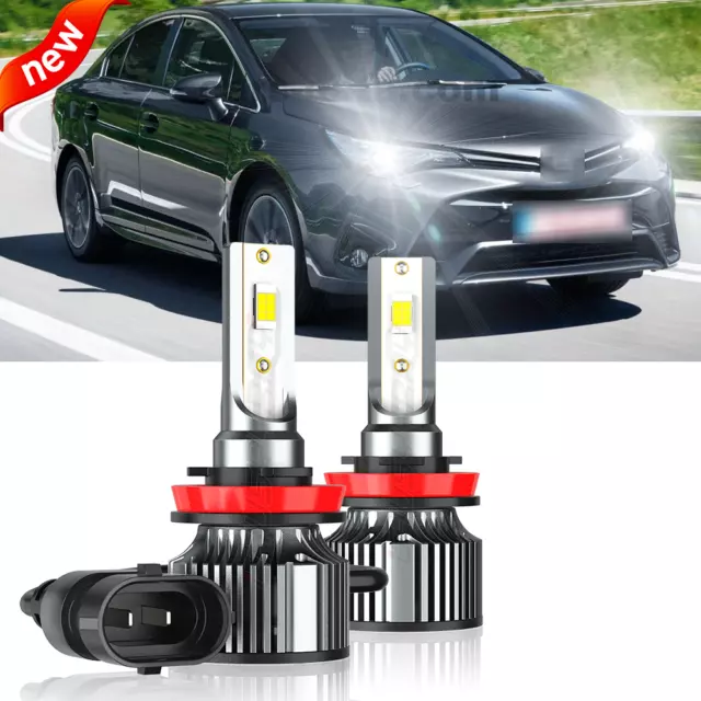 For Toyota Avensis T2 2x H11 6500K White LED Headlight Bulbs Kit High/Low Beam