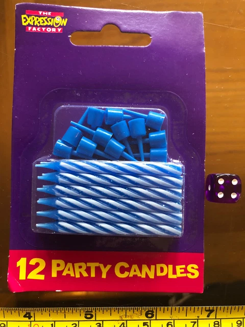 Candele in cera festa ragazzo blu x12 candela festa nuovo topper torta compleanno