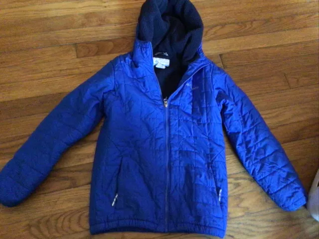 Columbia puffer jacket Coat Boys Medium 10-12 Hooded, Fleece Lined