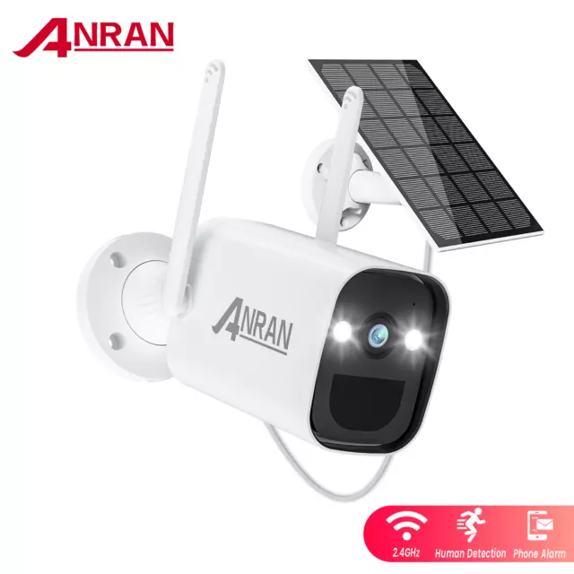 ANRAN 3MP Wireless Solar Powered WiFi Security Camera Battery IP Cam CCTV Smart