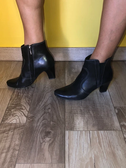 jolies bottines en cuir noir femme GEOX RESPIRA  pointure 38 EXCELLENT ETAT