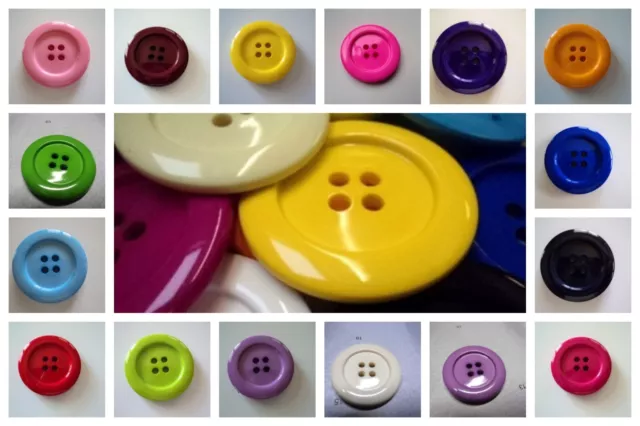 B697-50mm 2pcs HUGE LARGE CLOWN ITALIAN SOLID BUTTONS 4 HOLE CRAFT SEWING COAT