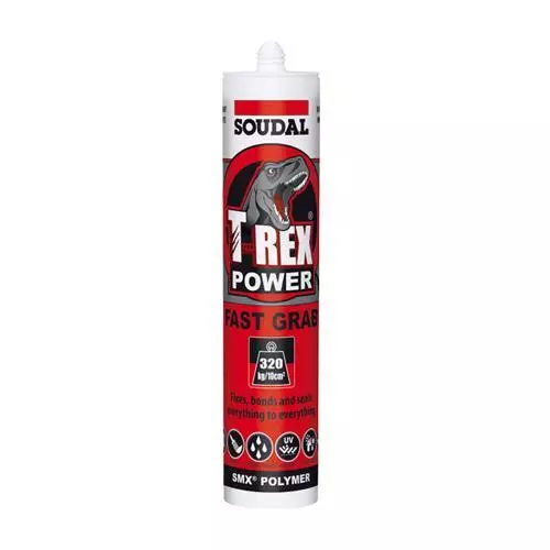 Qty 1 SOUDAL T-REX Power Fast Grab SMX Polymer Sealant Adhesive JET BLACK