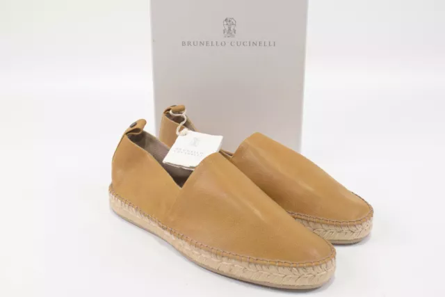 Brunello Cucinelli NWB Espadrilles Casual Shoes 42 9 US In Golden Tan Leather