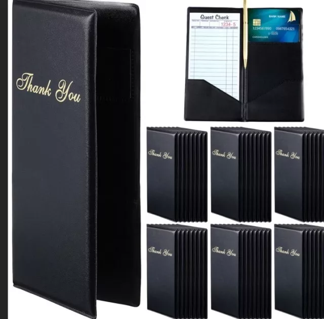 Check Presenters for Restaurants, Guest Check Card Holders Black 40 Pieces