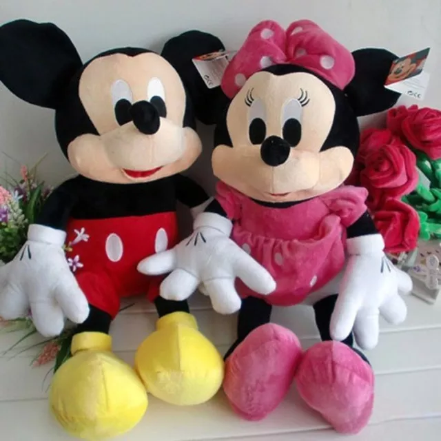 2Pcs 28Cm Disney Mickey & Minnie Mouse Soft Doll Plush Bear Kid Child Girl Toy