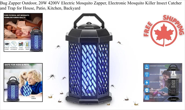 Electric Safe Non Toxic Bug Zapper 20W 4200V For House Patio Kitchen Outdoor