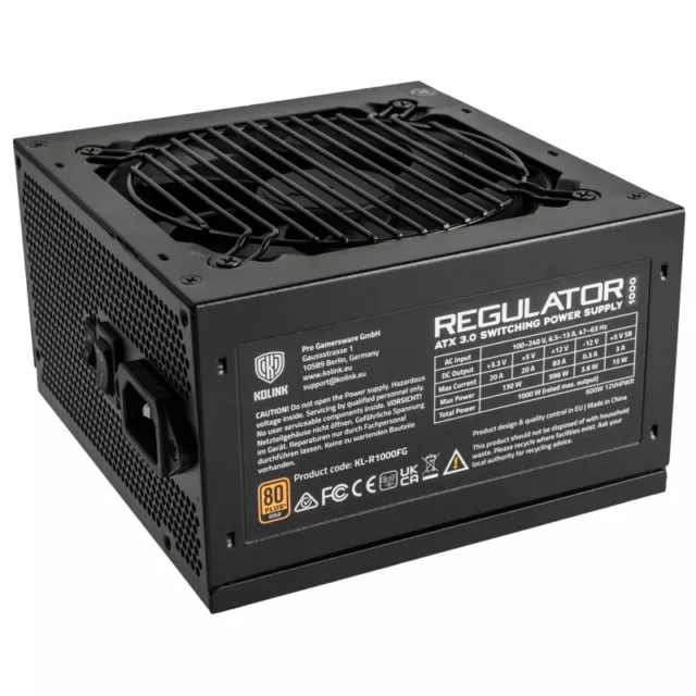 Kolink Regulator 80 PLUS Gold Netzteil, ATX 3.0, PCIe 5.0, modular - 1000 Watt