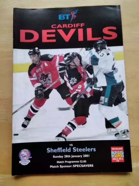 2000/1 Cardiff Devils V Sheffield Steelers  Ice Hockey 28/1/01