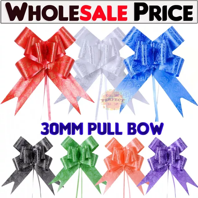 100pc Pull Bows 30mm Large Small Gift Wrap Florist Ribbon Wedding Car Decoration